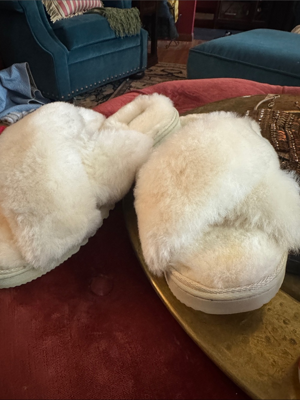 Cozy real-Shearling Slip-On Slippers for Women - Cream